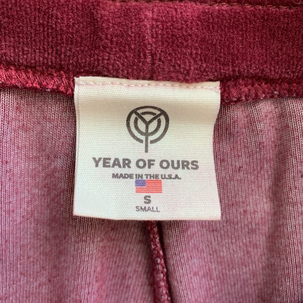 Year of Ours Revolve Velour Jogger in Burgundy - Picture 4 of 7